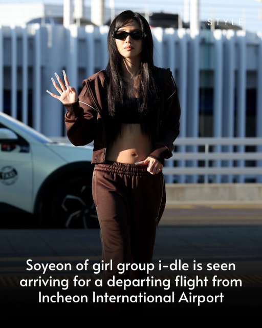 Soyeon of girl group i-dle is seen arriving for a departing flight from Incheon International Airport on September 08, 2026 in Incheon, South Korea. (Photo by Han Myung-Gu/WireImage)