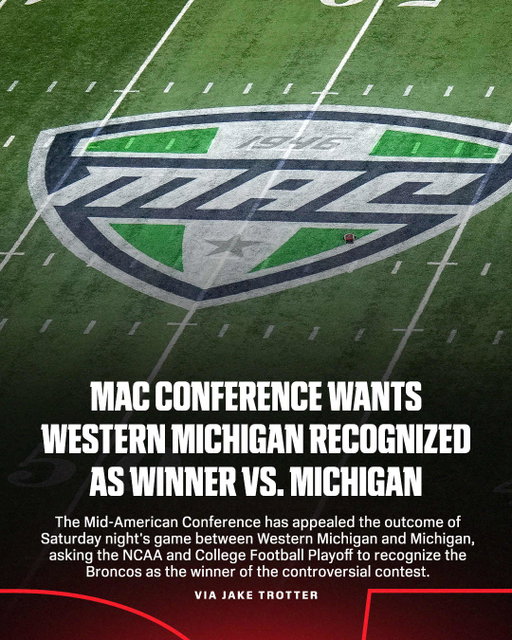 In a letter sent Tuesday, MAC commissioner Jon A. Steinbrecher said "replay protocol was not properly followed" at the conclusion of the game.
