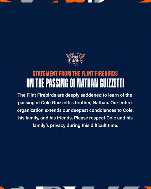 Our thoughts are with Cole, the Guizzetti family, and all those who knew and loved Nathan. 🧡