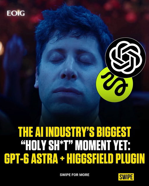 GPT-6 Astra + the Higgsfield plugin just cooked the entire competition

A camera becomes a game console. A phone becomes a virtual camera inside Blender. A broken keyboard becomes a 3D printing project.
That’s the range of demos in this carousel with GPT-6 Astra connected through @Higgsfield.ai official plugin.

Track players, passes and possession in football footage. Turn warehouse CCTV into structured data. Remove unwanted objects in After Effects. Organize a Logic Pro session without moving a single sound. Build games for hardware somebody found in a drawer.

The bigger shift is what connects all of this: give Astra an outcome, and it can plan the steps, use your computer and work across tools, with Higgsfield generating the assets along the way.

Your job starts looking a lot more like directing the work.

Swipe through the prompts. What’s the most unhinged thing you’d ask it to build?

#higgsfieldpartner