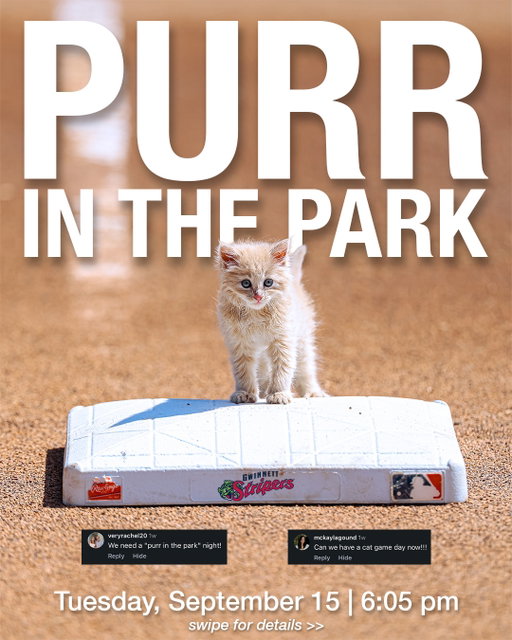 We heard you, Stripers fans. It's time. 

Grab tickets for Purr in the Park at the link in our bio!