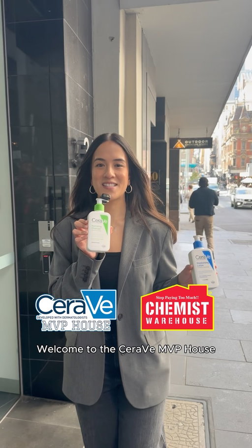 Are you ready Melbourne?! Our CeraVe MVP House is coming THIS WEEK to Melbourne CBD 🏆 🙌
 
For 3 days only, step inside our immersive pop up with @chemistwarehouseaus at 362 Little Collins St from 10-12 September, where exclusive prizes, giveaways, interactive games, consultations with a skin expert and so much more! We’ll be educating attendees on the importance of skin barrier care, and our two-step strengthening routine featuring our CeraVe OG’s - the Hydrating Cleanser and Moisturising Lotion💙
 
What’s on offer?
 
🛍️ Gift bags valued up to $300 for the first 50 guests each day*
✨ Interactive games to WIN CeraVe Product and the chance to WIN a $2,000 cash prize**
💙 Personalised skin consultations with a skin expert
 
The details:
 
📍 362 Little Collins Street, Melbourne CBD
⏱️ 10am - 5pm
📅 10–12 September
 
#CeraVe #Skincare #SkinBarrierMVP #DevelopedWithDermatologists
 
*Offer open to the first fifty (50) attendees of the CeraVe “MVP House” pop-up event only. T&Cs apply. 
**VIC 18+ who are attendees of the CeraVe “MVP House” pop-up event only. Starts 10am AEST 10/9/26. Ends 5pm AEST 12/09/26. Max 1 entry/person only. T&Cs apply.