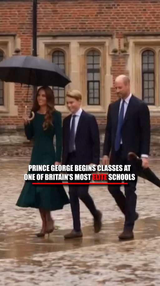 Prince George is officially starting a new chapter in his life and he's following in his father's footsteps.

The 13-year-old future king arrived at Eton College with Prince William and Princess Kate by his side, smiling as the family was greeted by headteacher Simon Henderson.

William attended the prestigious boarding school himself, as did Prince Harry.

Founded by King Henry VI in 1440, Eton is one of Britain's most elite schools, with annual fees of about £65,000, nearly $100,000.