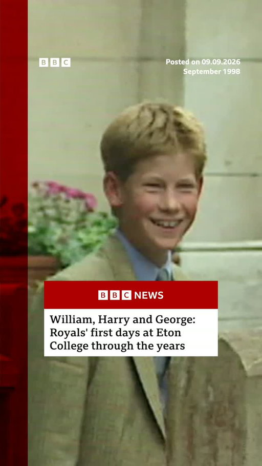 Prince George has followed in the footsteps of his father and uncle, the Prince of Wales and Duke of Sussex, on his first day at Eton College.
 
Prince William and Prince Harry enrolled at the historic school in Berkshire in 1995 and 1998.
 
Tap the link in @BBCNews's bio for more on the historic school.
 
#PrinceGeorge #BBCNews