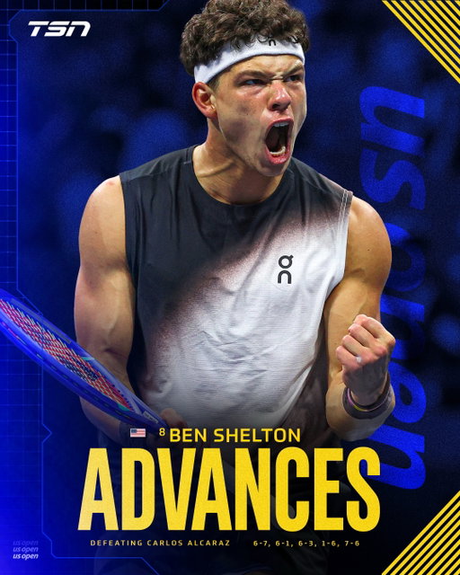 MORNING MARATHON 🤯

Ben Shelton (8) defeats Carlos Alcaraz (2) in a five set tie-break to move on to the #USOpen semi-finals!