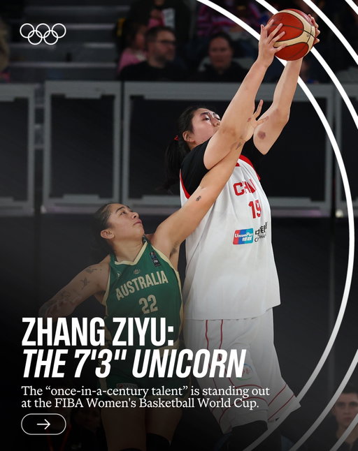⛹️🏀 Zhang Ziyu is the tallest player at the 2026 FIBA Women’s Basketball World Cup, but also so much more than that.

This is the story of an exceptional teenager.

#Olympics #FIBAWWC