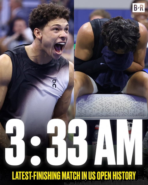 BEN SHELTON BEATS CARLOS ALCARAZ in 4-hour, 28-minute upset that ended at 3:33 AM in New York 🚨

“I’m just hoping that my best friend and my sister over there don’t have to be at work at 6 a.m. in three hours.”