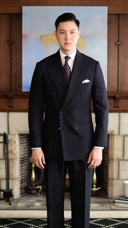 If you cannot tell by now, I love a double breasted suit. 

There is something about the silhouette that a single breasted simply cannot replicate. The wider lapels, the layered front, the presence it brings to a room. Once you go double breasted it is very hard to go back. 

Here are some of mine, let me know which one is your favourite.