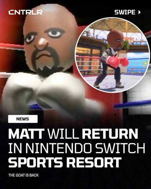 FOLLOW @controller FOR MORE NINTENDO CONTENT 🎮

Matt is coming to Nintendo Switch Sports Resort‼️🐐

Nintendo revealed today he will be in the game, and mentioned him as an “island legend”.

Are y’all hyped to go up against him once again when the game releases on October 22⁉️