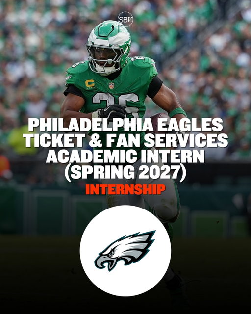 Two ways into NFL operations.

The Philadelphia Eagles are hiring Ticket & Fan Services Academic Interns for Spring 2027.

Interns will be placed in one of two tracks:
- Ticket Operations & Season Ticket Member Experience
- Game Day Staff Operations

Depending on your track, you’ll support ticket accounts, fan communications, event preparation, guest services, staff scheduling, training programs, and game-day operations at Lincoln Financial Field.

Duration: Early January through mid-May 2027

Visit our job board link in our bio to apply and follow @sportsbusinessventures for more opportunities in sports. Internships can close quickly, so apply today!

@philadelphiaeagles 

#SportsJobs #NFLInternships #PhiladelphiaEagles #TicketOperations #FanExperience