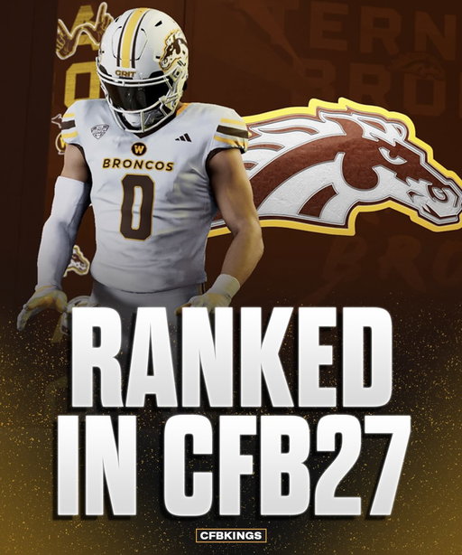 Western Michigan is ranked (and ahead of Michigan) in CFB27 right now 🥹

The Broncos are the second-highest ranked Group of 6 team in the CFB27 Top 25, one spot behind Memphis.

WMU had their overall rating bumped up one from 75 to 76 after last week’s game.