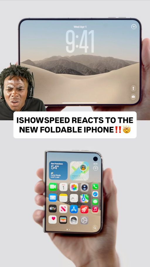 Follow @RAP for more massive news‼️

#IShowSpeed reacts to Apple’s BIGGEST and THINNEST iPhone ever‼️🤯

The new ‘iPhone Duo’ has Apple’s largest iPhone display when opened, while also becoming its thinnest iPhone ever.

Price begins at $1,999. Y’all coppin⁉️