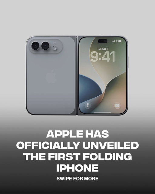 The iPhone Duo is here 📱
ㅤ
Apple has officially unveiled the iPhone Duo, its first foldable iPhone. Starting at $1,999, it features a 5.4-inch outer display that opens into a 7.6-inch screen and goes up to 2TB of storage.
ㅤ
📷 Apple