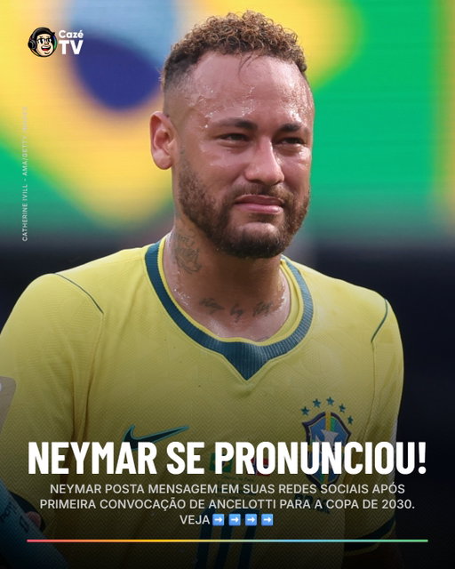 🇧🇷👀 SE LIGA NESSA MENSAGEM DO NEYMAR APÓS A PRIMEIRA CONVOCAÇÃO DO ANCELOTTI PARA A COPA DO MUNDO DE 2030! ➡️

#CoberturaCazéTV #Neymar #SeleçãoBrasileira #cztv23