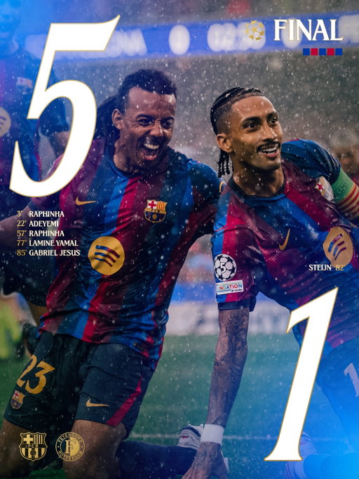 Huge win in our UCL debut 🌟

Gran victòria a l’estrena a la Champions ✅
¡Buena victoria! 💙❤️