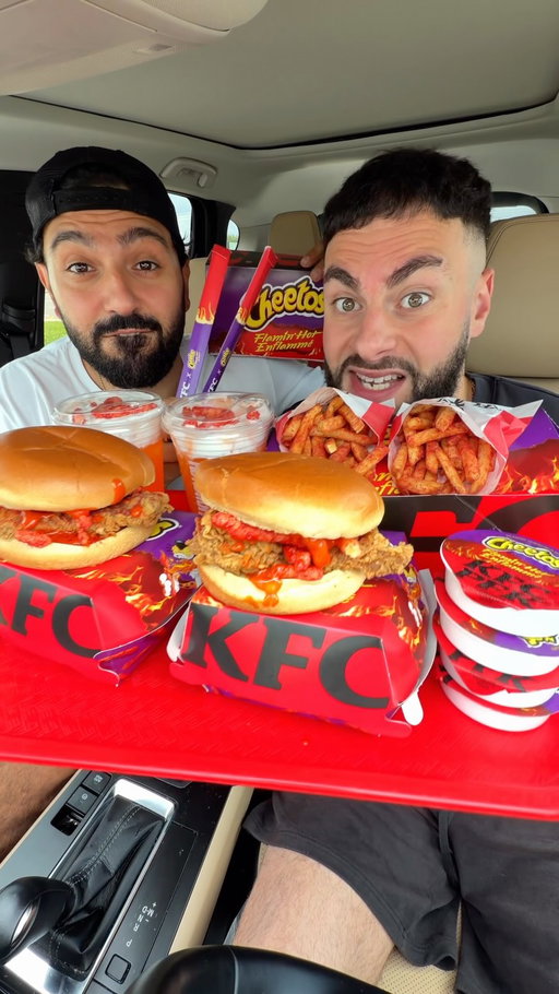 KFC x Cheetos Flamin’ Hot is officially here 🔥🍗
We tried the new limited-time collab, including the sandwich, fries and dip. Which one are you trying first? @kfc_canada @cheetoscanada 

#ad #KFC #cheetos #mukbang