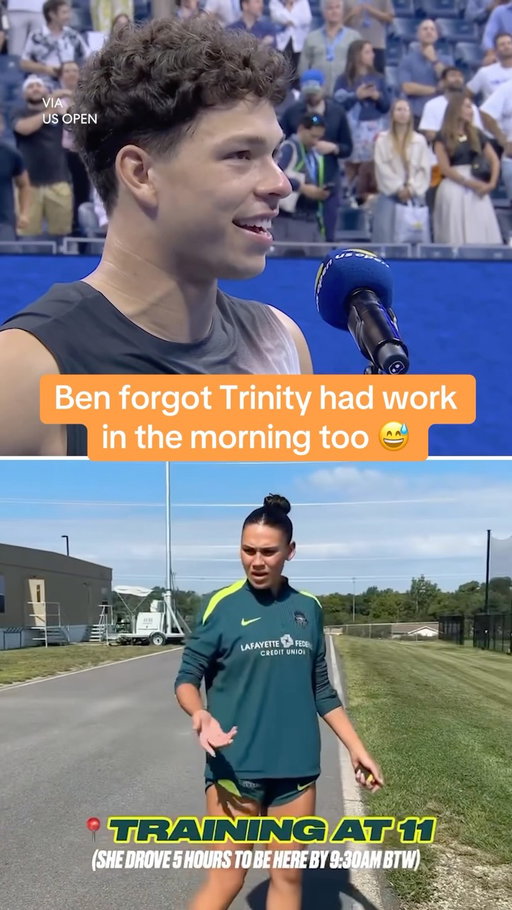 Trinity Rodman was up early and training with the Spirit in D.C. after staying up after 3:30 am to watch Ben Shelton in NY 😮‍💨

(via @usopen, @washingtonspirit)