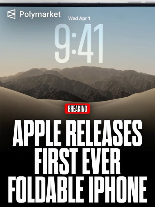Apple has unveiled the iPhone Duo, its first foldable smartphone and one of the biggest changes to the iPhone since its 2007 debut.

Starting at $1,999, the Duo features a 5.4-inch outer screen that unfolds into a 7.6-inch display roughly the size of an iPad Mini.

Preorders begin October 16, with the phone hitting stores October 23 alongside the iPhone 18 Pro and Pro Max.

Traders predict a 69% chance Apple releases a touchscreen MacBook this year.