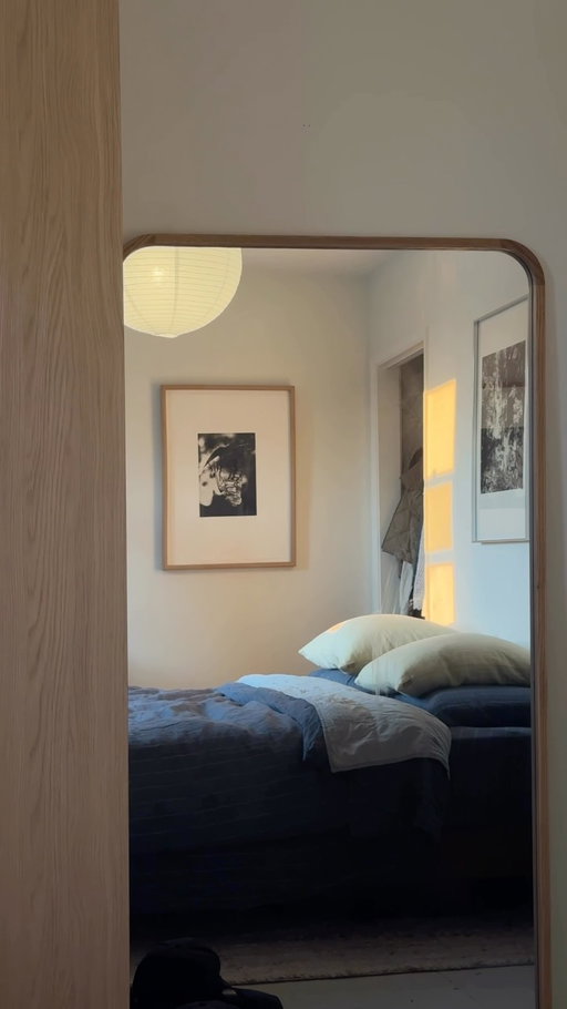 Joy invited us into her space to share how she creates a sense of calm at home, with soft layers of Vintage Line Stripes in Dusk setting the tone.