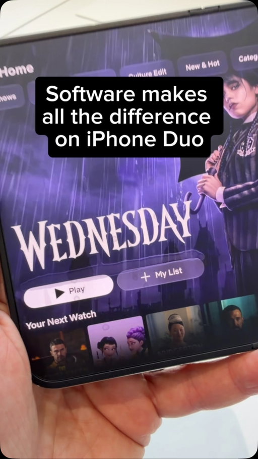 Take a look at the attention to detail on the Netflix app on iPhone Duo. I’ve said from the start that software will be the big differentiator for Apple’s latest foldable, and it’s already looking that way.

Not only is iOS polished to take advantage of the inner and outer screens, but app developers are already finding ways to make their apps shine on this new form factor.