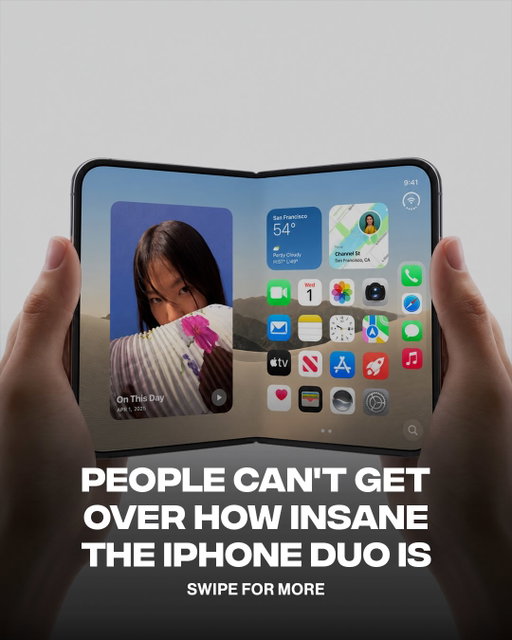 this iPhone Duo might actually change the game 

Apple has officially introduced the iPhone Duo, its first foldable iPhone. The phone has a 5.4-inch screen when closed and opens into a larger 7.6-inch display designed for watching content, gaming and using multiple apps at once. It runs on Apple’s new A20 Pro chip, supports Apple Pencil and starts at $1,999. Preorders begin October 16, with the phone launching October 23.

[🎥: @appledsign ]
