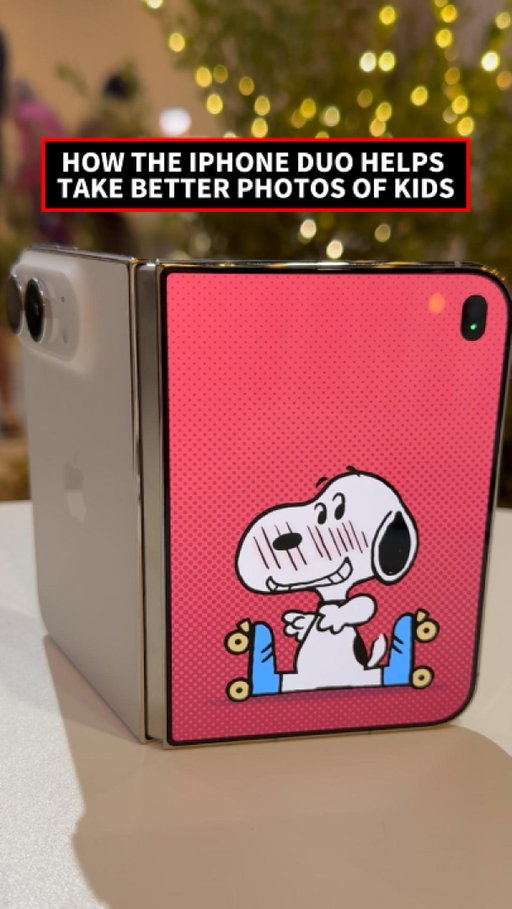 Getting kids to look at a camera lens is almost impossible, but Apple’s new iPhone Duo might actually fix it. 🥳

The foldable uses its outer display to play Peanuts animations that draw a child’s eyes right to the lenses while you frame the shot. 📸 

Head to PCMag for more. 

#AppleEvent #AllAccess #iPhoneDuo #TechNews #ParentLife
