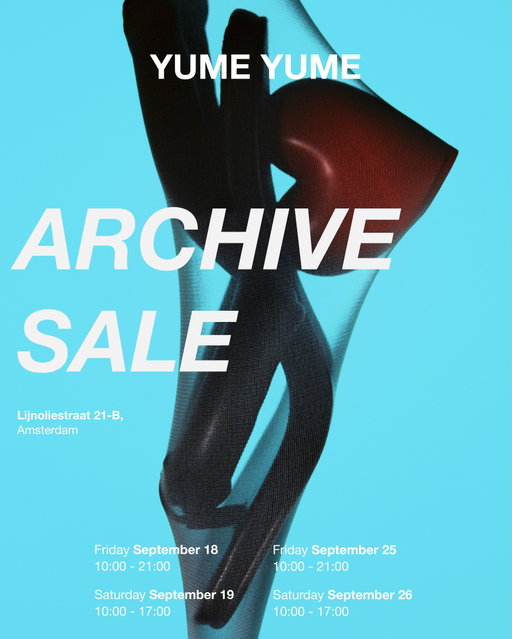 AMSTERDAM ARCHIVE SALE is coming soon!! 
• Friday 18th & Saturday 19th of September 
• Friday 25th & Saturday 26th of September 

See you there 🖤🖤.