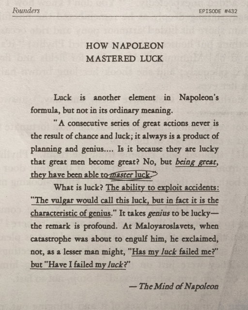 How Napoleon mastered luck. From episode 432 The Mind of Napoleon