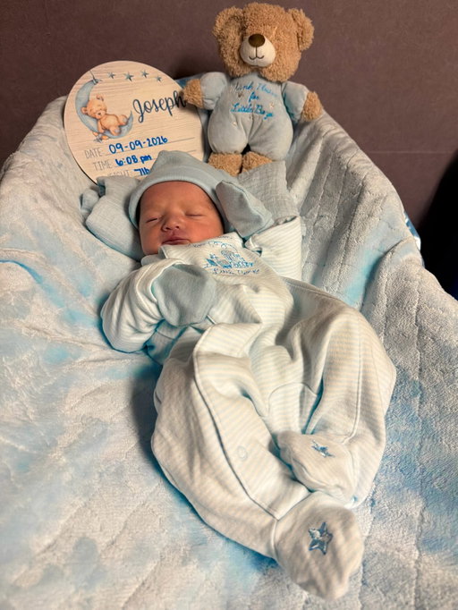 New drop: Joseph aka Pepe. 09.09.26. Limited edition, one of one. 7 lbs 3 oz of cute baby. Mom crushed it, Dad was weeping, and Grandpa took a nap.