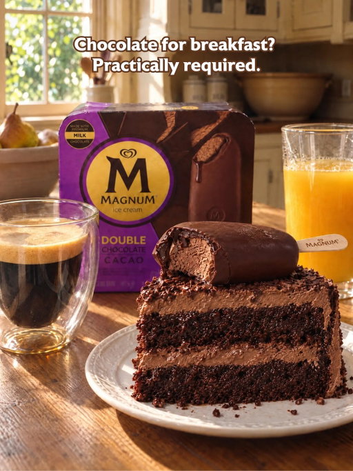 In this house, we have chocolate cake for breakfast 🍫 ​

​#magnumicecream #chocolatelover
#dessertforbreakfast​