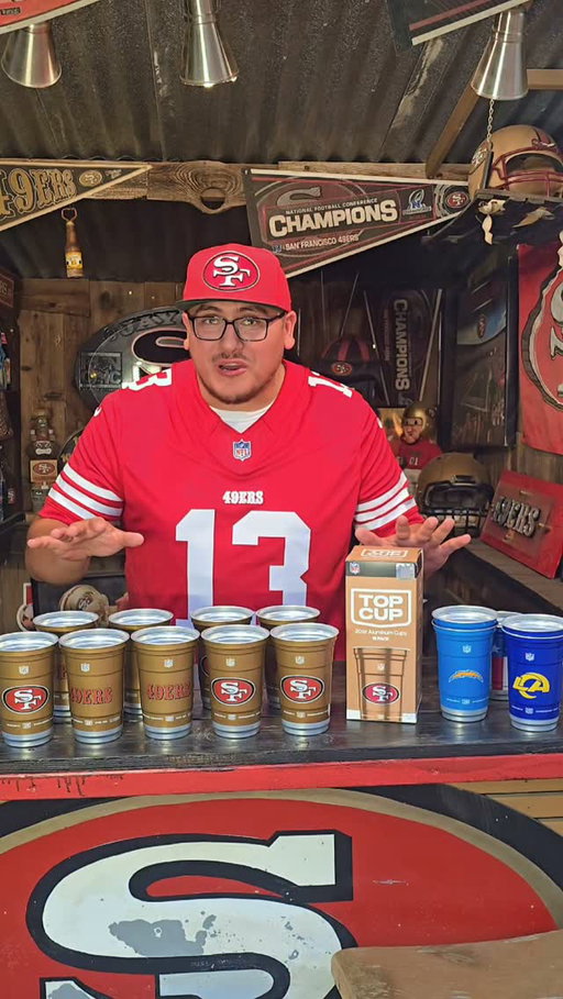 Nothing says the NFL season is back without your Aluminum 49ers Top Cups. They are available at TopCups.com, Target and Amazon.  It's watch party season #topcups #49ers #watchparty #nfl