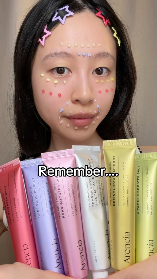 So many different ways to use @arencia_global Booster Shots🌈

#arencia #vitaminc #retinal #skincaretips #koreanskincare