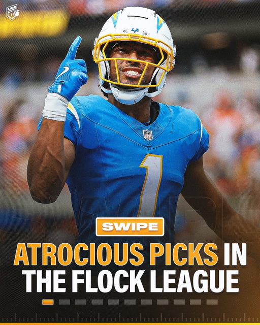 The most ATROCIOUS PICKS in the Flock League! 🤮

AGREE or DISAGREE? 👀

Follow @domainfantasyfootball for more Fantasy Football content!

Tony Pollard
- Avery’s Team
- Pick 7.07

Aaron Jones
- Nathan’s Team
- Pick 9.10

Brandon Aubrey
- Rome’s Team
- Pick 9.02

Colston Loveland 
- Sammy and Danny’s Team
- Pick 3.12

Jonathon Brooks
- Jynxzi’s Team
- Pick 6.08

Mike Evans
- Sal’s Team
- Pick 5.01

Courtland Sutton
- Rome’s Team
- Pick 6.11

Jaylen Waddle
- Sammy & Danny’s Team
- Pick 4.01

Quentin Johnston
- Dev’s Team
- Pick 6.07

Every QB Before Round 10
- Multiple Teams