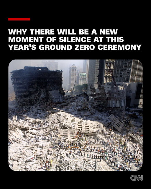 Until this year, the annual September 11 commemoration ceremony at Ground Zero has included six moments of silence — one for each of the key fatal moments of that day in 2001.

As the names of the nearly 3,000 victims are read aloud, a bell rings at the exact minute each of the four planes crashed and when each of the twin towers fell. Silence follows each time, and the reading of the names continues.

But what will follow this year acknowledges another growing toll. A seventh moment of silence will be held for the thousands more who have since died from diseases linked to their exposure to the toxic ash and rubble of the World Trade Center.

After the traditional six bells have rung at the ceremony open to family members of people who died on 9/11, the seventh bell will ring. The victims who are still alive and the families of those who died years later will join the ceremony at 11 a.m. as names of victims continue to be read. The newly added bell, followed by the additional moment of silence, will then ring at approximately 12:30 p.m., according to a spokesperson for the 9/11 Memorial & Museum.

This moment of silence is, for many first responders and survivors, a validation they've long fought for.

By now the lingering health impacts of 9/11 are better understood, with cancer, respiratory diseases and post-traumatic stress disorder among the most commonly diagnosed conditions. First responders and survivors can be treated for injuries and illnesses that arise from their exposure to the dust and debris through the World Trade Center Health Program – which, despite its name, also covers those who were at the Pentagon and responded to the field in Shanksville, Pennsylvania, where the third and fourth planes crashed.

Read more at the link in our bio.

📷: Mario Tama/Getty Images; Surya Vaidy/CNN; Marco Postigo Storel/CNN