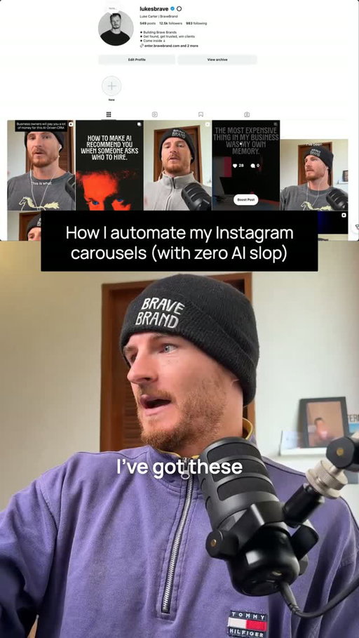 I don't log into Instagram anymore.

Yet, my carousels are getting more reach, saves, and shares than the ones I used to spend hours designing by hand.

There is a way to build a bespoke, fully automated pipeline that handles the production heavy-lifting while maintaining 100% of your unique brand style.

You just approve the topic, and the Digital Home backend system handles the rest.

Want a workflow like this running your content? 

Tap Learn More to see how it works and start building your own Digital Home.