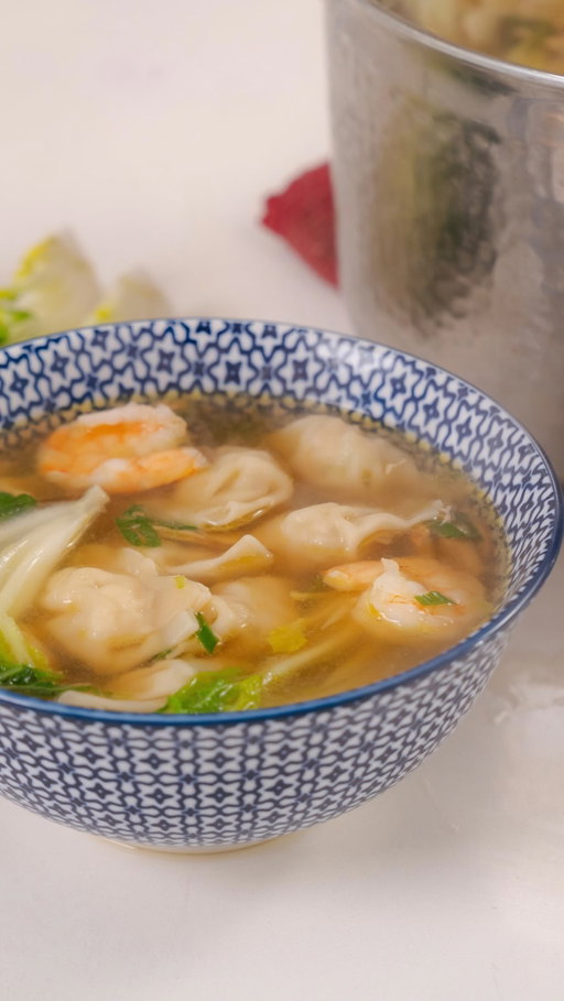 Save this recipe to your “Easy recipes” collection
•

If you’re craving takeout, you could make this Homemade Wonton Soup in the time it would take the delivery driver to make it to your place. Filled with aromatic flavours of ginger, garlic and cilantro and packed with your favourite store-bought wontons, this soup is going to be a new family classic; I’m sure of it.

Here’s what you need, but if you want more details, the full recipe and my blog post are on my site! Just Google “Andy’s Homemade Wonton Soup” or comment “recipe!” 

* 1 inch ginger  Minced
* 2 cloves garlic  Minced
* 1 large onion  Diced
* 1/4 cup cilantro stems  Optional
* 8 cups chicken stock
* 1 cup water
* 6 mushrooms  Sliced thin
* 2 tbs soy sauce
* 1 tsp sesame oil
* 1-1 tsp salt
* 1/2 tsp pepper
* 2-3 baby bok choy  Quartered
* 1 tsp cornstarch
* 1/2 lbs shrimp  Cleaned and peeled
* 15-25 frozen wontons/dumplings
* 1/2 cup green onions  Sliced

The whole recipe is on my website! 
•
Save this one folks! And comment “Recipe” to have the full recipe sent to you!