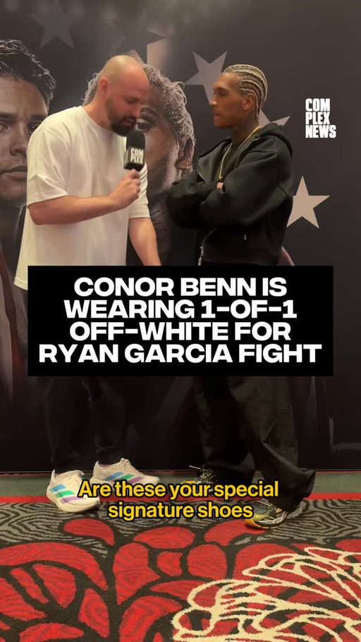 Conor Benn says he’s wearing a 1-of-1 @off____white x @everlast collab this week for his fight against Ryan Garcia