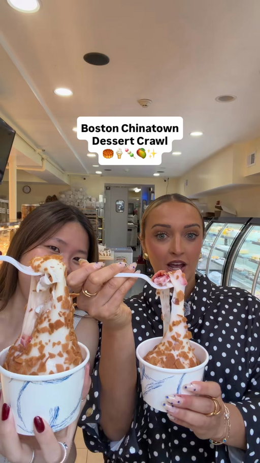 Let’s go on a Chinatown Boston dessert crawlllll @brittdicapua @jennynomzz 🥭🥮🍦✨