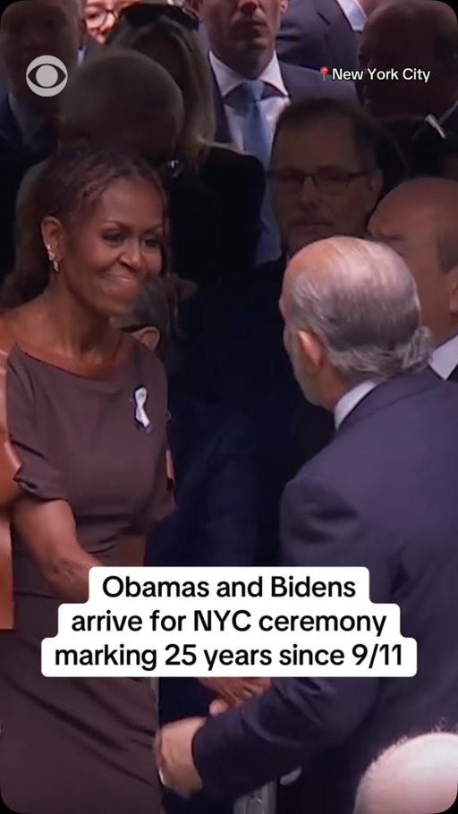 Former Presidents Obama and Biden and former first ladies Michelle Obama and Jill Biden attend New York City ceremony marking 25 years since 9/11 attacks. #newyork #obama #biden