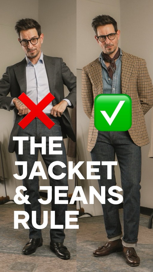 If you want that cool and casual jeans and jacket look you need to stick to one very simple rule “dress for the jeans, not the jacket” 

This is the ultimate opportunity to practice a little sprezzatura, go double denim, unbutton another button and really lean into creating the perfect casual outfit! 

#menswear #mensfashiontips #mensstyle