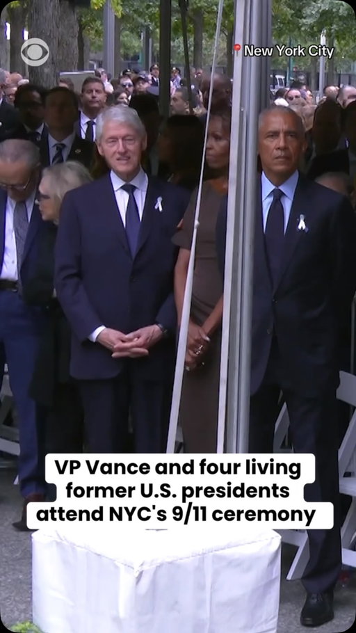 Vice President JD Vance and former Presidents Bill Clinton, Barack Obama, Joe Biden and George W. Bush attended New York City's 9/11 ceremony on Friday to mark 25 years since the attacks. #vance #obama #clinton #biden #bush