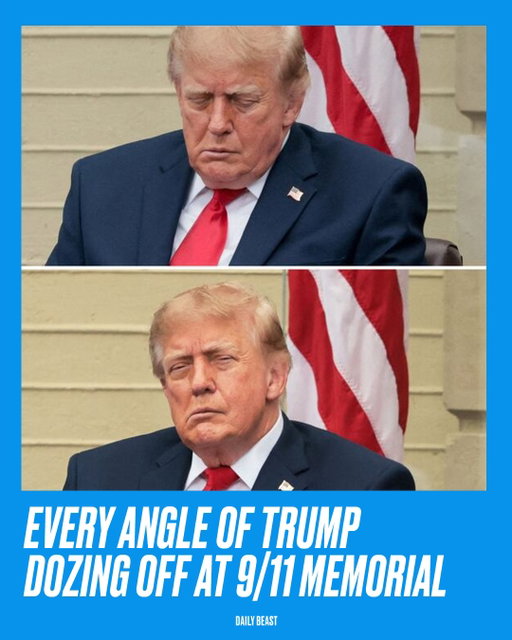 President Donald Trump, 80, has a well-documented habit of nodding off during his official duties, and Friday’s 9/11 memorial service at the Pentagon was no exception.

When not stumbling while delivering his remarks, Trump was seated next to his wife Melania, who made a rare public appearance.

As Trump appeared to sink deeper into the dreamworld, Melania didn’t react, or attempt to wake him.

Read the full story at the link in bio.
_______________________

Photos by Saul Loeb/ AFP via Getty, Finn Gomez/Getty, Jonathan Ernst/Reuters

#Trump #September11 #9/11 #MAGA #Politics