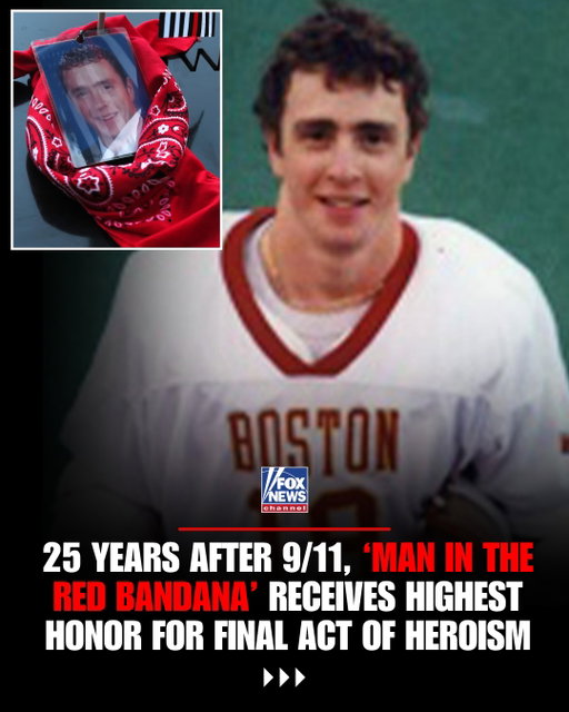 The 'Man in the Red Bandana' finally honored for his sacrifice.

25 years after Welles Crowther gave his life saving others on 9/11, the 'Man in the Red Bandana' is awarded the Presidential Medal of Freedom.

Crowther was just 24 when he repeatedly went back into the South Tower, helping as many as 18 people escape. Survivors remembered one unmistakable detail about the stranger who helped save their lives: the red bandana covering his face.

Crowther never made it out, but the people he helped did.

Now his mother and sister accept the nation’s highest civilian honor on his behalf, cementing a legacy born from the extraordinary choice to keep going back for others.