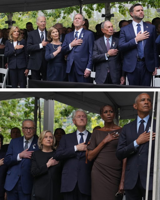 Current and former politicians gather at Ground Zero in New York to mark 25 years since the 9/11 attacks.