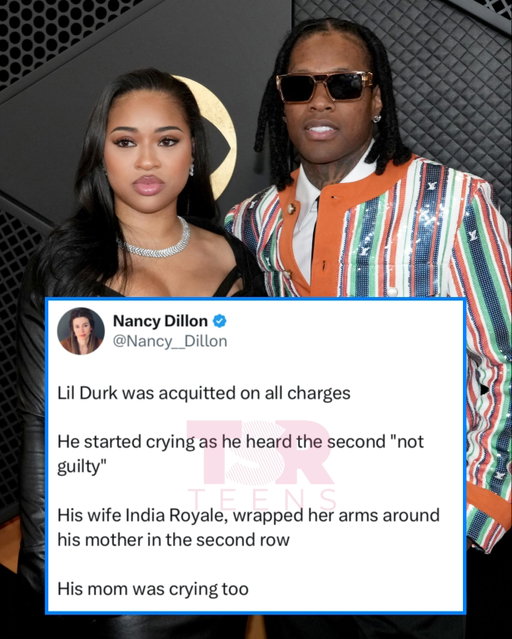 #TSRTTrialWatch: According to reports, #LilDurk began crying after hearing the second “not guilty” verdict in his federal murder-for-hire trial. His wife, #IndiaRoyale, was also seen embracing his mother as the courtroom reacted to the verdict. (📸: @gettyimages) ✍🏽: #TSRStaffKH