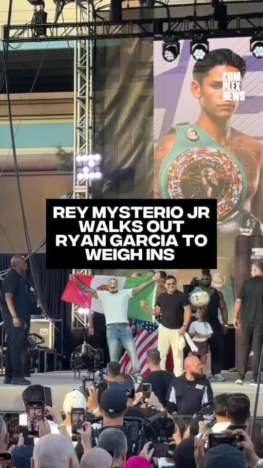 🇲🇽🇺🇸 at the ceremonial weigh ins for Ryan Garcia vs Conor Benn, as @619iamlucha walks out @kingryan for his fight vs Conor Benn tomorrow