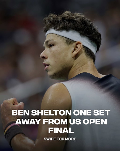 Ben Shelton is one set away from punching his ticket to the US Open final 👀🔥

Ben Shelton leads Frances Tiafoe 2 sets to 1 😤

(📸: Getty)
