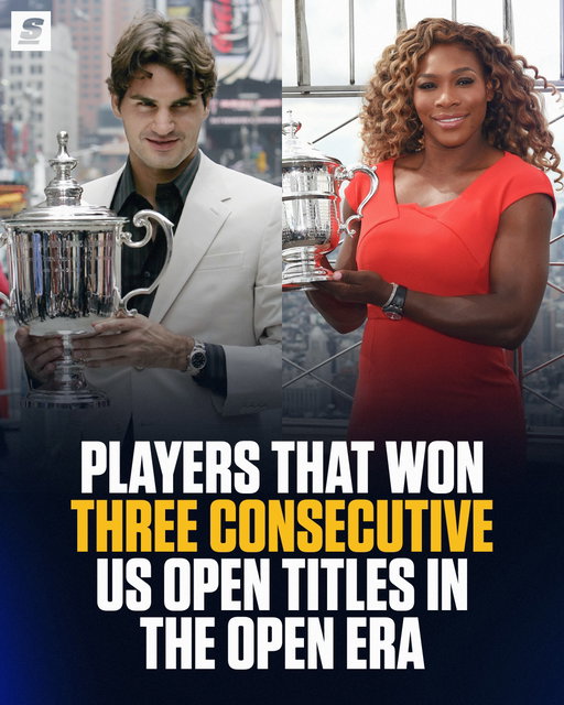 Only 5 players have won the US Open three straight times. 🔥

Chris Evert: 1975, 1976, 1977, 1978

John McEnroe: 1979, 1980, 1981

Ivan Lendl: 1985, 1986, 1987

Roger Federer: 2004, 2005, 2006, 2007, 2008

Serena Williams: 2012, 2013, 2014

Will Aryna Sabalenka join this exclusive list? 👀