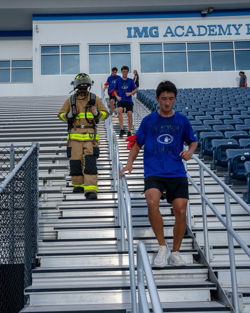 We climbed in their honor.

In the evening on the 25th anniversary of September 11, the IMG Academy community came together for our 9/11 Stair Climb to honor the lives lost and the first responders who showed extraordinary courage and sacrifice.

Our student-athletes carried the names of fallen heroes and wore red bandanas in honor of Welles Crowther as a reminder of who they were climbing for.

Each step served as a reminder of their sacrifice and the importance of ensuring their legacy is never forgotten.