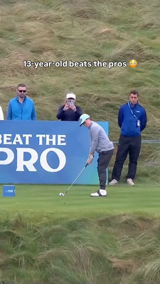 Brady Cotter, aged 13, plays off a handicap of 4.2 and beat the pros on the 7th hole at the #AmgenIrishOpen 👏